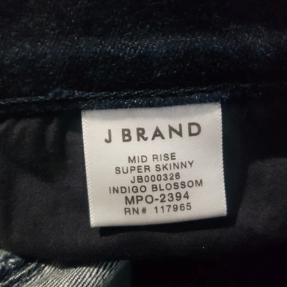 J. Brand Mi-Rise Super Skinny Jeans Women's Size 28 Indigo Blossom Stretch Denim - Picture 8 of 12